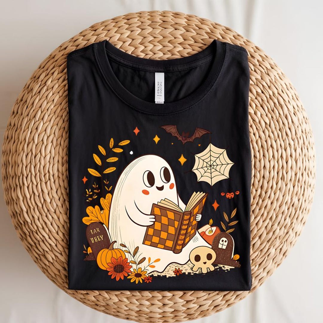 Bookish Ghost PNG, Halloween Clipart, Cozy Fall Design (instant ...