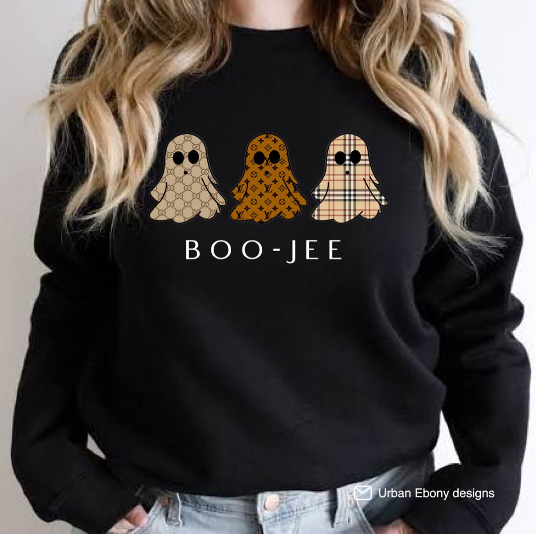 Boo-Jee Luxury Ghost Sweatshirt, Unisex, Trendy, boujee, Boogie SVG boo-gee, Urban Ebony Designs