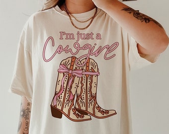 Cowgirl Boots Shirt Comfort Colors Coquette Shirt Cowgirl Shirt Bow Shirt Coquette Clothing Soft Girl Aesthetic Just A Girl Shirt