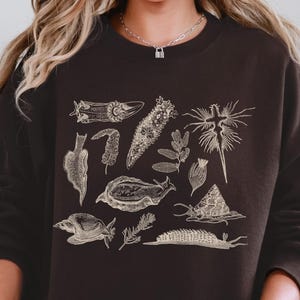 Naaktslak ronde hals zeeslak slak sweatshirt oceaan geïnspireerde stijl cottage kern kleding Oceancore trui jaren 90 shirt preppy stuff