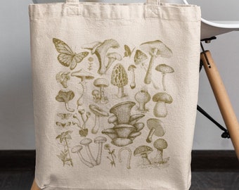 Mushroom Tote Bag Cute Tote Bag Mushroom Bag Plant Tote Aesthetic Bag Market Bag Canvas Tote Bag Shoulder Bag Shopping Bag Butterfly Bag