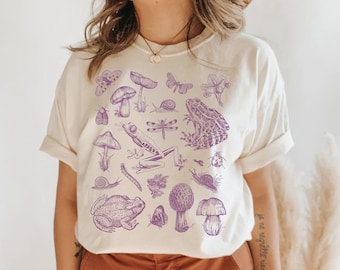 Mushroom Shirt Goblincore Clothing Toad Shirt Frog Shirt Cottagecore Clothing Witchy Clothing Fairycore Mori Kei Oversized Tshirt