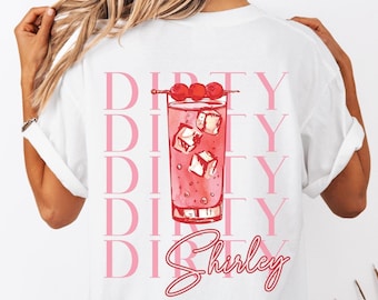 Dirty Shirley Comfort Colors Cocktail Shirt Cherry Tee Signature Cocktail Old Money Aesthetic Downtown Girl Clothes Clean Girl Aesthetic