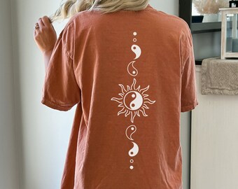 Yin Yang Shirt Comfort Colors Ying Yang Coconut Girl Clothes Surfer Girl Zen Shirt Mystical Shirt Alt Clothing  Mental Health Shirt