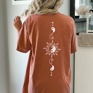Yin Yang Shirt Comfort Colors Ying Yang Coconut Girl Clothes Surfer Girl Zen Shirt Mystical Shirt Alt Clothing  Mental Health Shirt