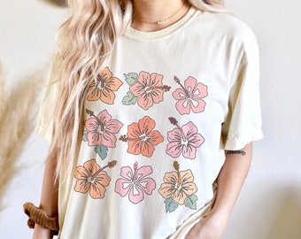 Hibiscus Shirt Coconut Girl Shirt Coconut Girl Clothes Surf Shirt Preppy Clothes Teens Aesthetic Clothes Surfer Girl
