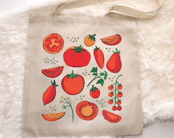 Tomato Aesthetic Tote Bag Fruit Tote Bag Vegetable Tote Bag Cottagecore Tote Bag Tote Bag Aesthetic Garden Tote Nature Tote Bag