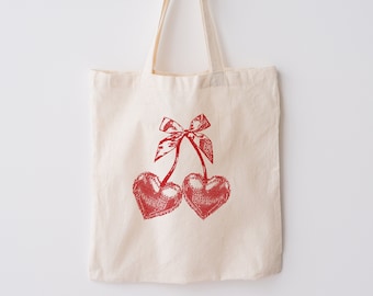 Borsa tote con ciliegie Borsa tote Coquette Borsa tote con cuori Borsa tote Coquette con fiocco Borsa tote con frutta Borsa tote estiva Borsa tote cool Borsa tote estetica