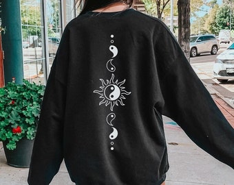 Yin Yang Crewneck Celestial Sweatshirt Mental Health Sweatshirt Spiritual Sweatshirt Yin Yang Gift Witchy Sweatshirt Sun And Moon Sweatshirt