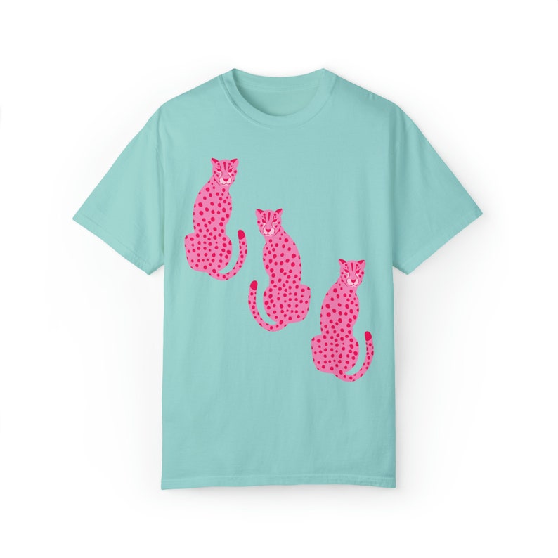 Leopard Shirt Komfort Farben Tiger Shirt Y2k Shirt Preppy Kleidung Jugendliche ästhetische Kleidung Teen Girl Shirt Preppy Sachen Teenager-Mädchen Geschenke Chalky Mint