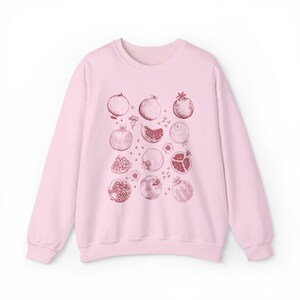 Fruit Sweatshirt Pomegranate Shirt Pomegranate Clothing Cottage Core Shirt Cottage Core Sweater Cottagecore Clothes Fruit Shirt Light Pink