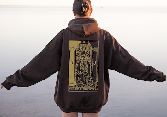 The High Priestess Tarot Hoodie Tarot Sweatshirt Goddess Sweatshirt Celestial Hoodie Tarot Card Shirt Vintage Tarot Divine Feminine Witchy