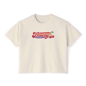 Fruity Boxy Shirt Nonbinary Shirt Cherry Shirt Sapphic Shirt Funny Gay Shirt Queer Clothing Funny Lesbian Shirt Bi Pride Shirt Fruit Shirt Ivory