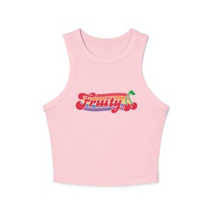 Fruity Tank Top Pride Tank Top Non Binary Shirt Sapphic Shirt Nonbinary Shirt Bisexual Shirt Bi Pride Queer Shirt Cherry Tshirt LGBT Shirt Solid Pink Blend
