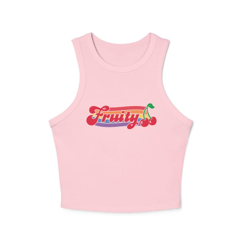 Fruity Tank Top Pride Tank Top Non Binary Shirt Sapphic Shirt Nonbinary Shirt Bisexual Shirt Bi Pride Queer Shirt Cherry Tshirt LGBT Shirt Solid Pink Blend