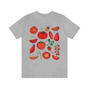 Chemise tomates Chemise fruits Chemise botanique Vêtements cottagecore Chemise végétalienne T-shirt jardin T-shirt légumes T-shirt fruits Vêtements esthétiques Athletic Heather