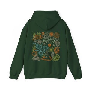 Nudibranch Hoodie Sea Slug Ocean Animal Shirt Snail Sweatshirt Beachy Hoodies Coconut Girl Clothes Ecology Shirt Granola Girl Salty Granola Forest Green