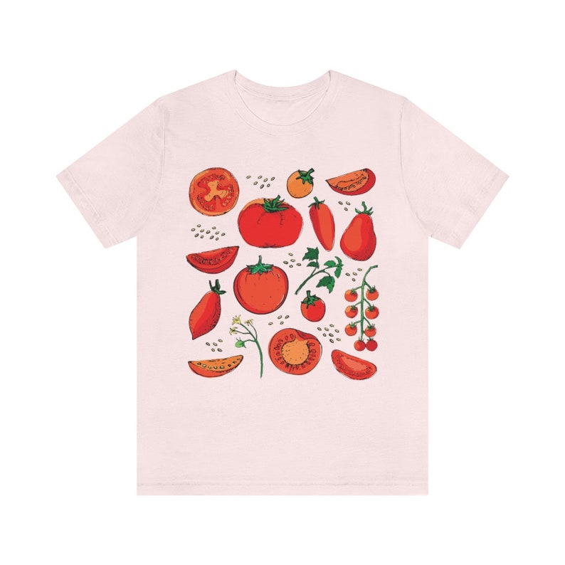 Chemise tomates Chemise fruits Chemise botanique Vêtements cottagecore Chemise végétalienne T-shirt jardin T-shirt légumes T-shirt fruits Vêtements esthétiques image 9