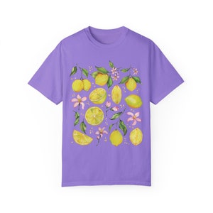 Lemon Shirt Comfort Colors Citrus Shirt Lemon Outfit Fruit Shirt Cottage Core Clothes Granola Girl Tomato Girl Veggies Shirt Earth Day Shirt Violet