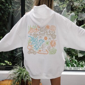 Nudibranch Hoodie Sea Slug Ocean Animal Shirt Snail Sweatshirt Beachy Hoodies Coconut Girl Clothes Ecology Shirt Granola Girl Salty Granola White
