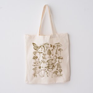 Mushroom Tote Bag Cute Tote Bag Mushroom Bag Plant Tote Aesthetic Bag ...