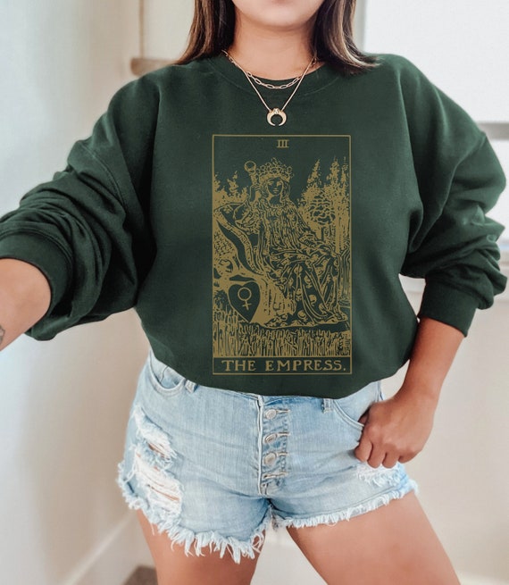 Empress Tarot Card Sweatshirt Witchy Sweatshirt Tarot Shirt Vintage Tarot Astrology Shirt Witchy Clothes Alt Clothing Trendy Cewneck