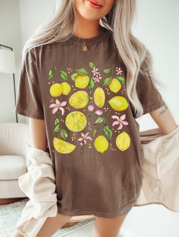 Lemon Shirt Comfort Colors Citrus Shirt Lemon Outfit Fruit Shirt Cottage Core Clothes Granola Girl Tomato Girl Veggies Shirt Earth Day Shirt