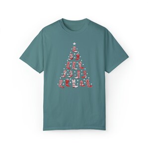 Western Christmas Shirt Comfort Colors Cowboy Shirt Cowboy Boot Christmas Tree Shirt Western Christmas Tree Cowgirl Boots Shirt Blue Spruce