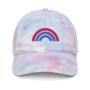 Tie Dye Bi Rainbow Dad Hat Pride Hat Embroidered Hat Bi Pride Bisexual Pride Bisexual Bi Pride Hat Hat for Pride Festival Bisexual Rainbow