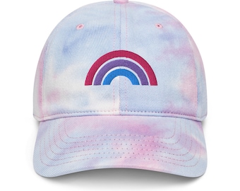 Chapeau papa arc-en-ciel tie-dye bicolore Fierté bonnet brodé Fierté bisexuelle Fierté bisexuelle Chapeau bisexuel fierté bisexuelle Chapeau pour festival de la fierté arc-en-ciel bisexuel