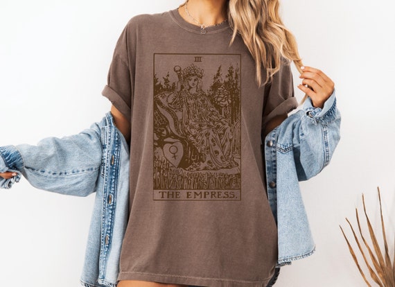 The Empress Tarot Shirt Comfort Colors Tarot Card Shirt Vintage Tarot Divine Feminine Witchy Stuff Alt Clothing Goth Shirt 2000s Clothing