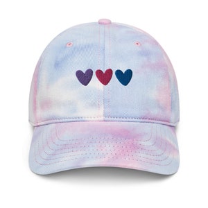 Tie Dye Bi Pride Dad Hat Aesthetic Pride Hat Bisexual Hat Embroidered Hat Pride Apparel Bisexual Pride Queer Hat Subtle Bi Pride Outfit
