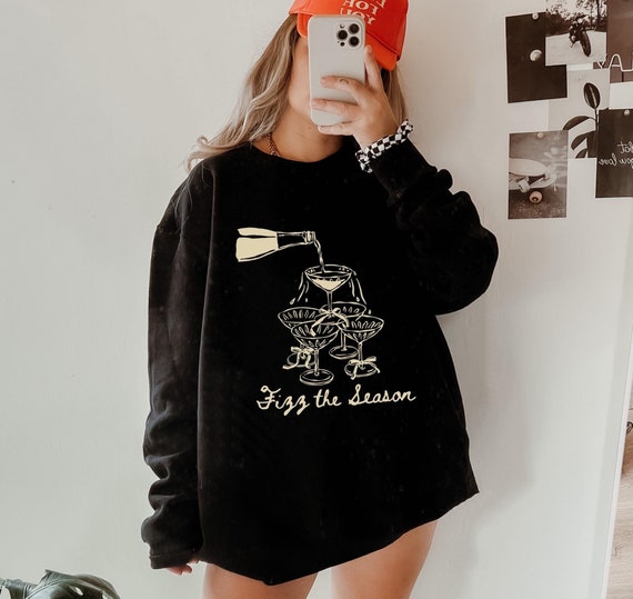 why dress champagne sweatshirt Queen of Sparkles Lavender Champagne Sweatshirt Dress Extra Small / Lavender
