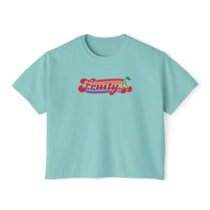 Fruity Boxy Shirt Nonbinary Shirt Cherry Shirt Sapphic Shirt Funny Gay Shirt Queer Clothing Funny Lesbian Shirt Bi Pride Shirt Fruit Shirt Chalky Mint