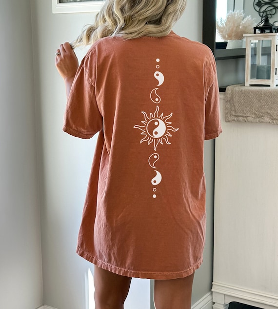 Yin Yang Shirt Comfort Colors Ying Yang Coconut Girl Clothes Surfer Girl Zen Shirt Mystical Shirt Alt Clothing  Mental Health Shirt