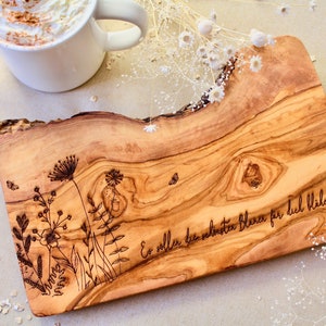 gift for mom,personalized breakfast board, personalized cutting board, olive wood, Christmas gift, heart person, gift for girlfriends