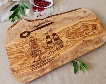 Wedding gift cutting board, cutting board, gift for the newlyweds, housewarming gift, Christmas gift, love recipe