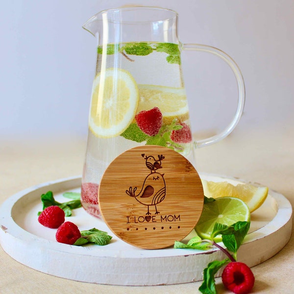 Muttertagsgeschenk, Wasserkrug, personalisiertes Geschenk, Pitcher, Karaffe