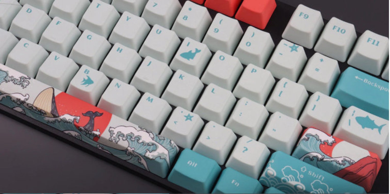 Japanese Ocean Waves Key Caps MX Switch Anime Manga Keyboard Etsy India