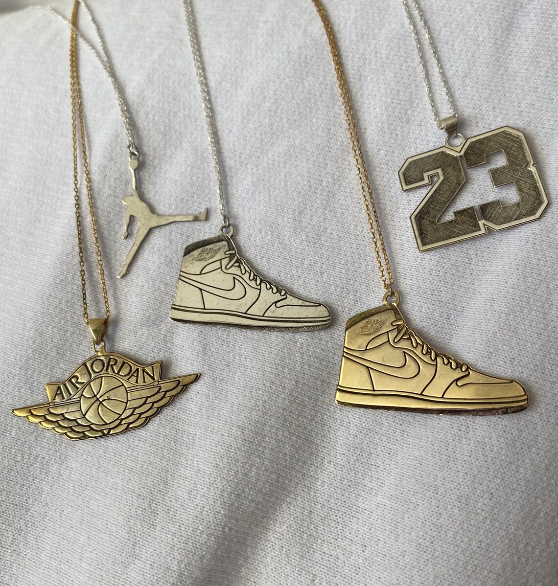 925 sterling silver air jordan logo pendant necklace Etsy