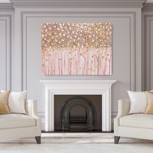 Rose Gold Painting for Livingroom, Rose Gold Glitter Wall Decor ...