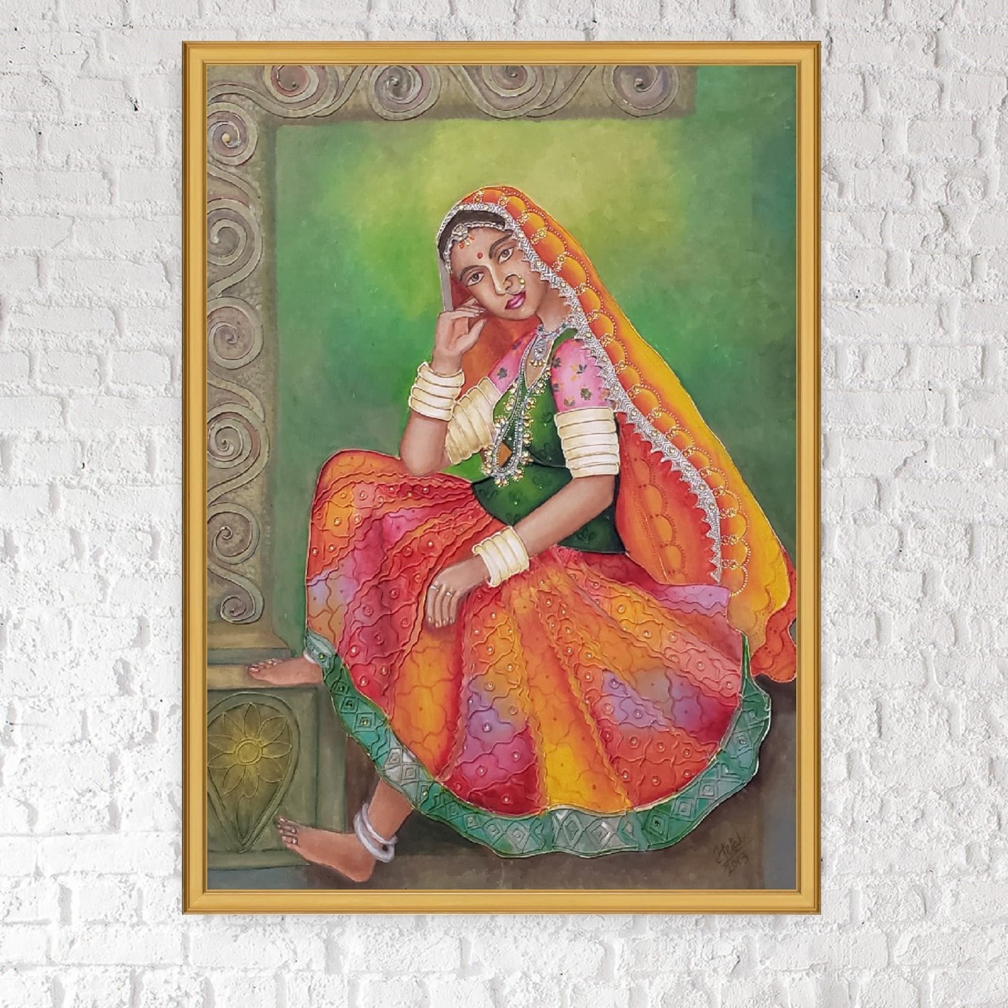 Indian Art Indian Village Girl Traditional Rajasthani