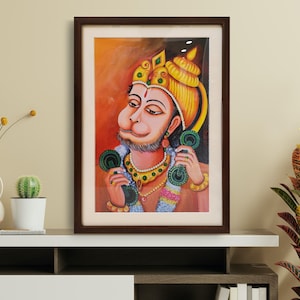 Hanuman Canvas Print with Frame: Indian Art, Ready to Hang