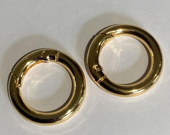 Set of 2 Metal 25mm external O rings, spring gate ring, Purse O ring, shoulder strap buckle