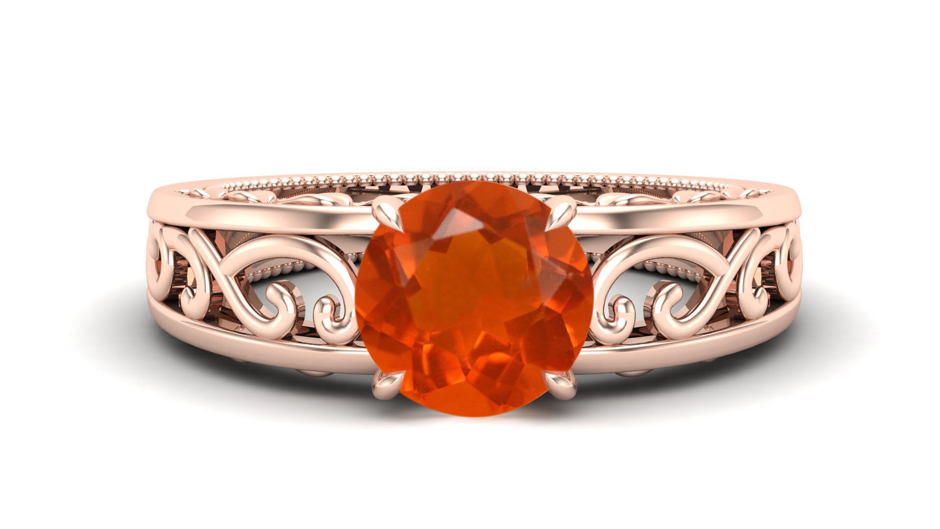 1.24Ct.Natural Fire Opal Wedding Bridal Ring Vintage Art Deco Etsy