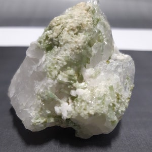 Green Tourmaline on Quartz