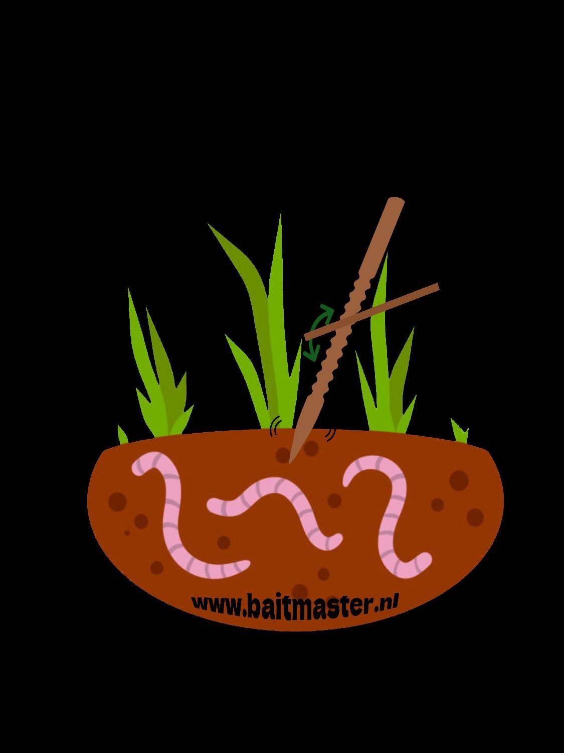 Fishing Worm Grunting Stick Earthworm Collector, Wormfinder, Worms