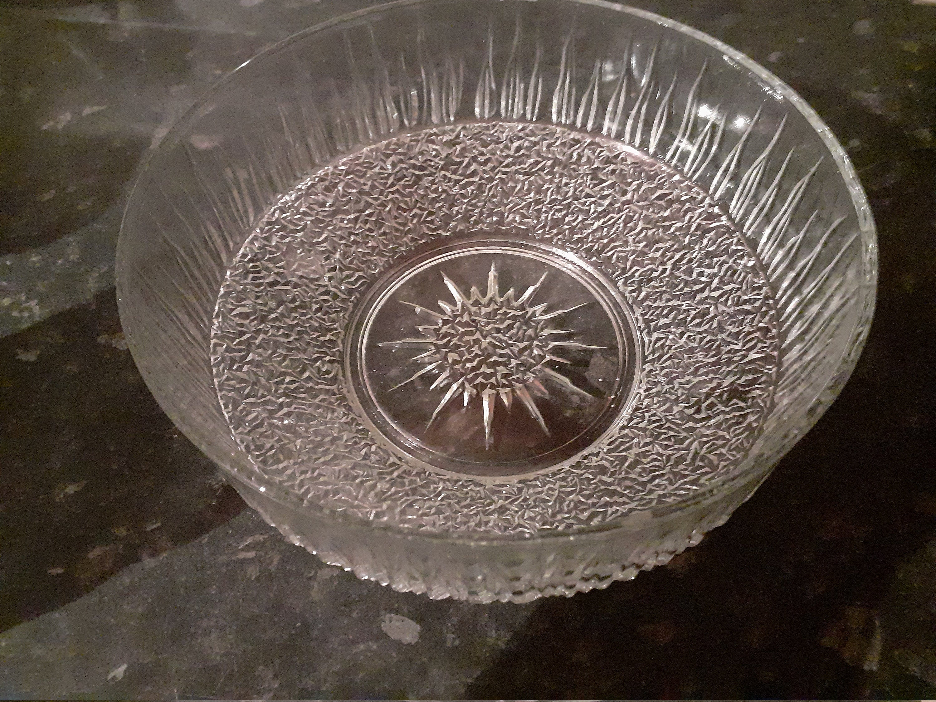 1970's Vintage Ravenhead White Fire Glass Trifle/fruit Bowl by John