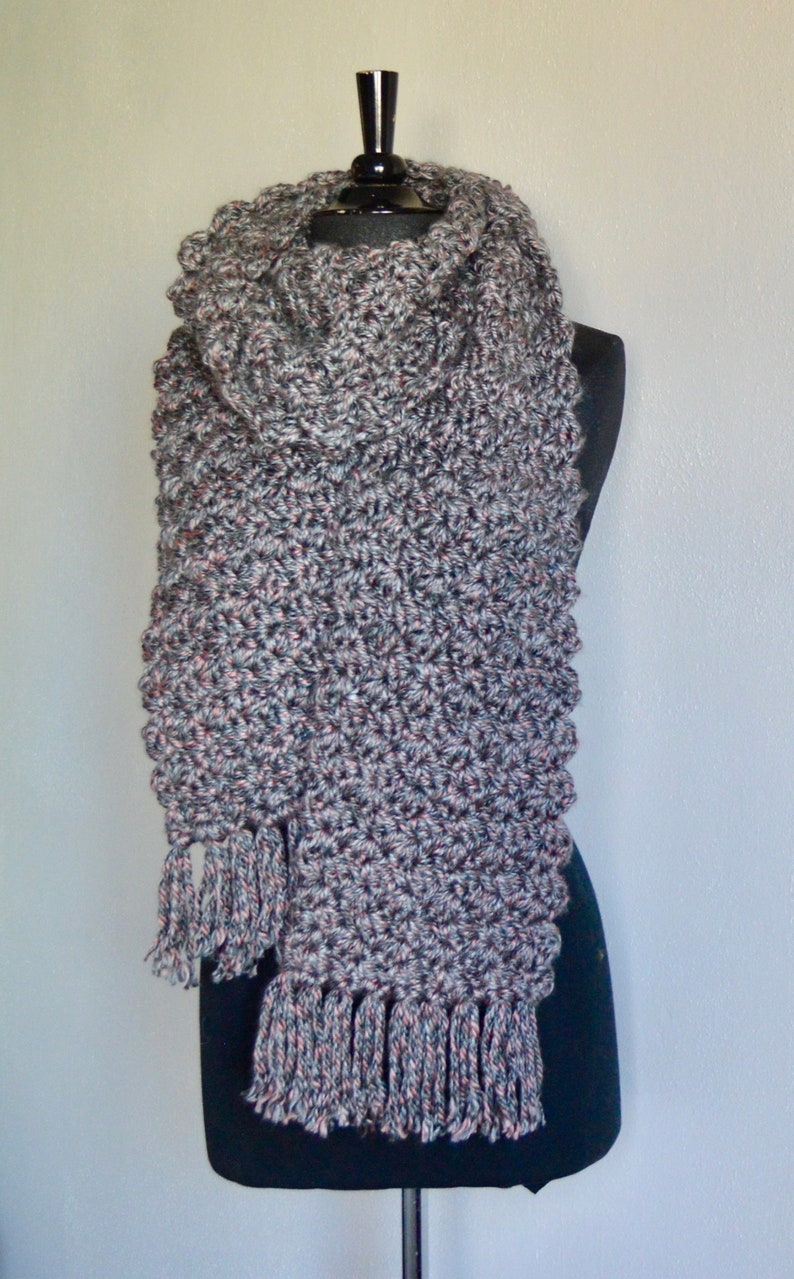Handmade Crocheted Scarf Scarf Handmade Chunky Crochet Etsy
