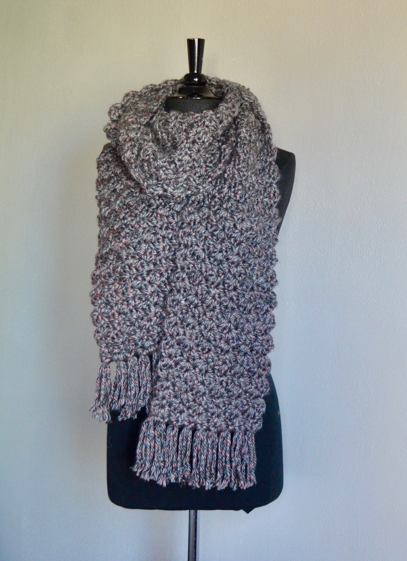 Handmade Crocheted Scarf Scarf Handmade Chunky Crochet Etsy
